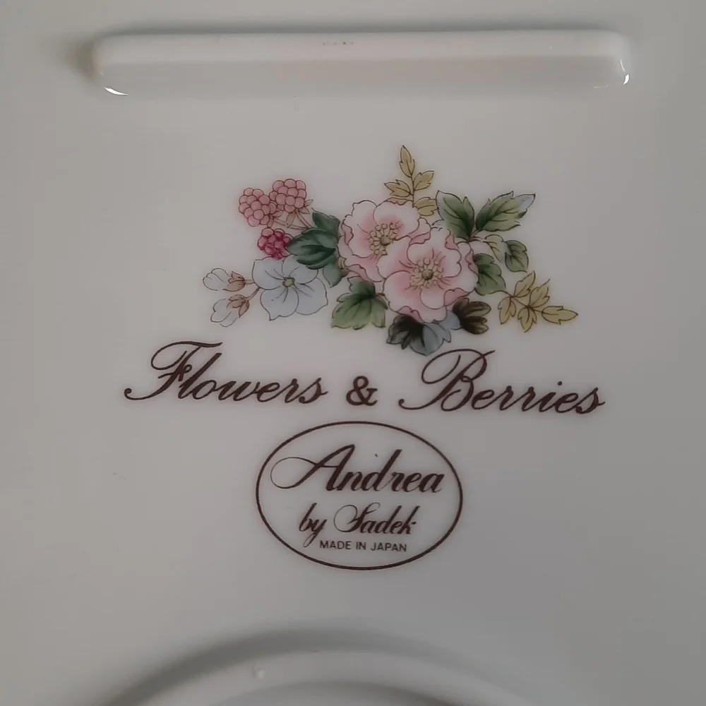 Porcelain Cheese Charcuterie Board Plate Matching Forked Knife Flowers Raspberry